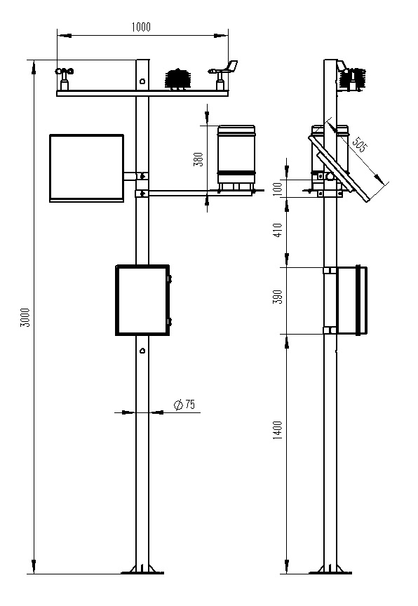 農(nóng)業(yè)環(huán)境監(jiān)測(cè)站產(chǎn)品尺寸圖